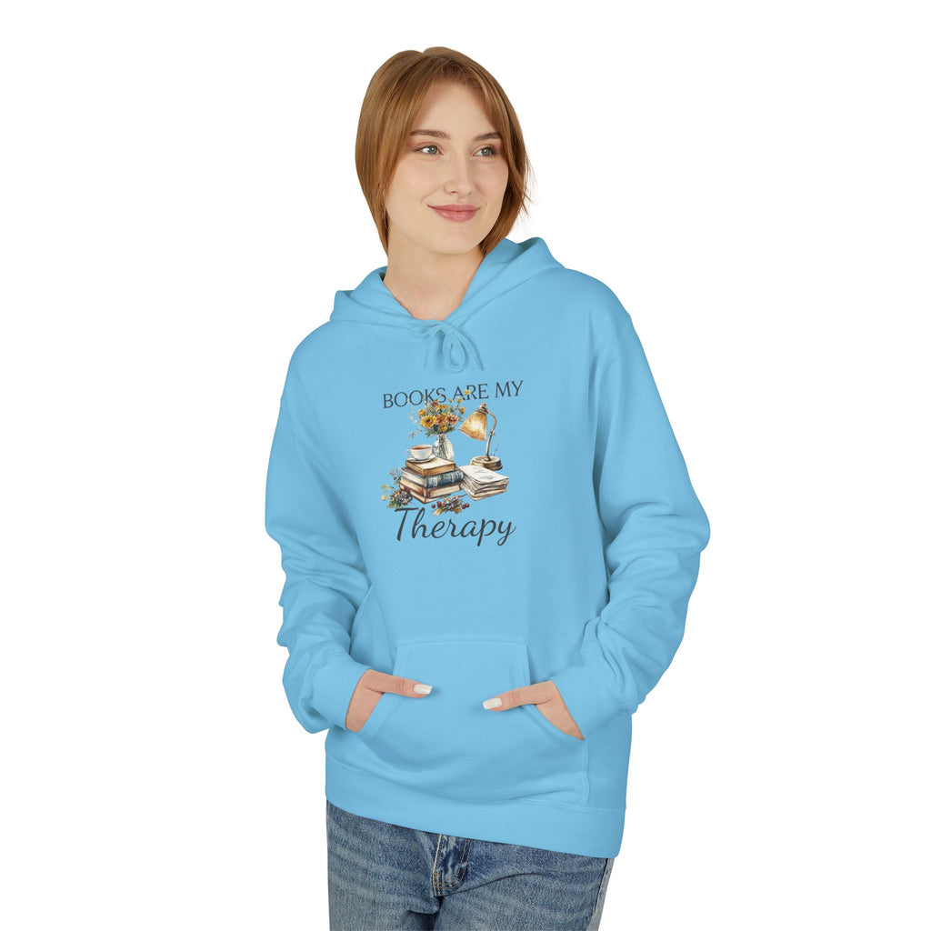 Books Are My Therapy Hoodie — Cozy Reader Sweatshirt Gift