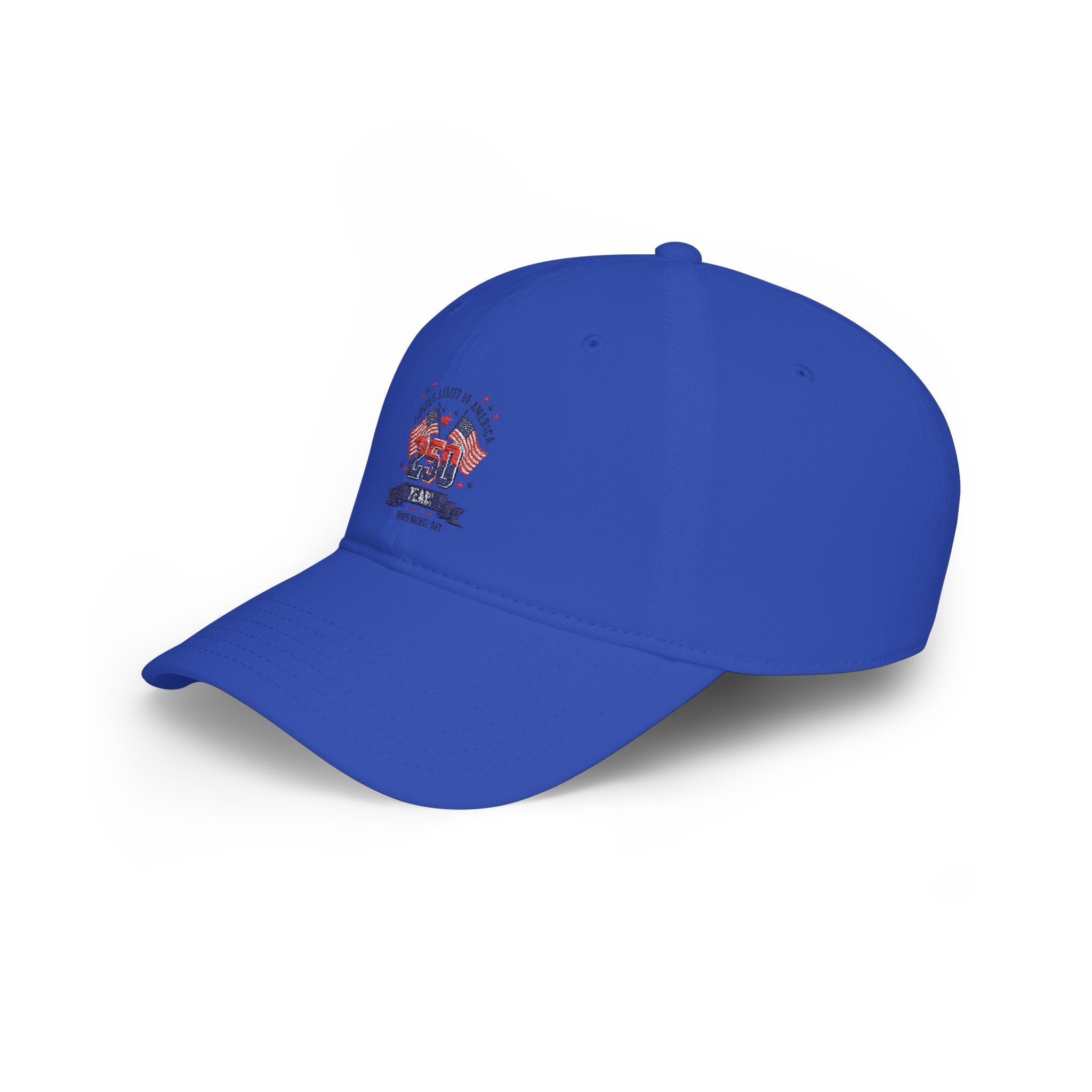 Patriotic 250 Years Tricolor Low Profile Baseball Cap — USA Anniversary Embroidered Hat