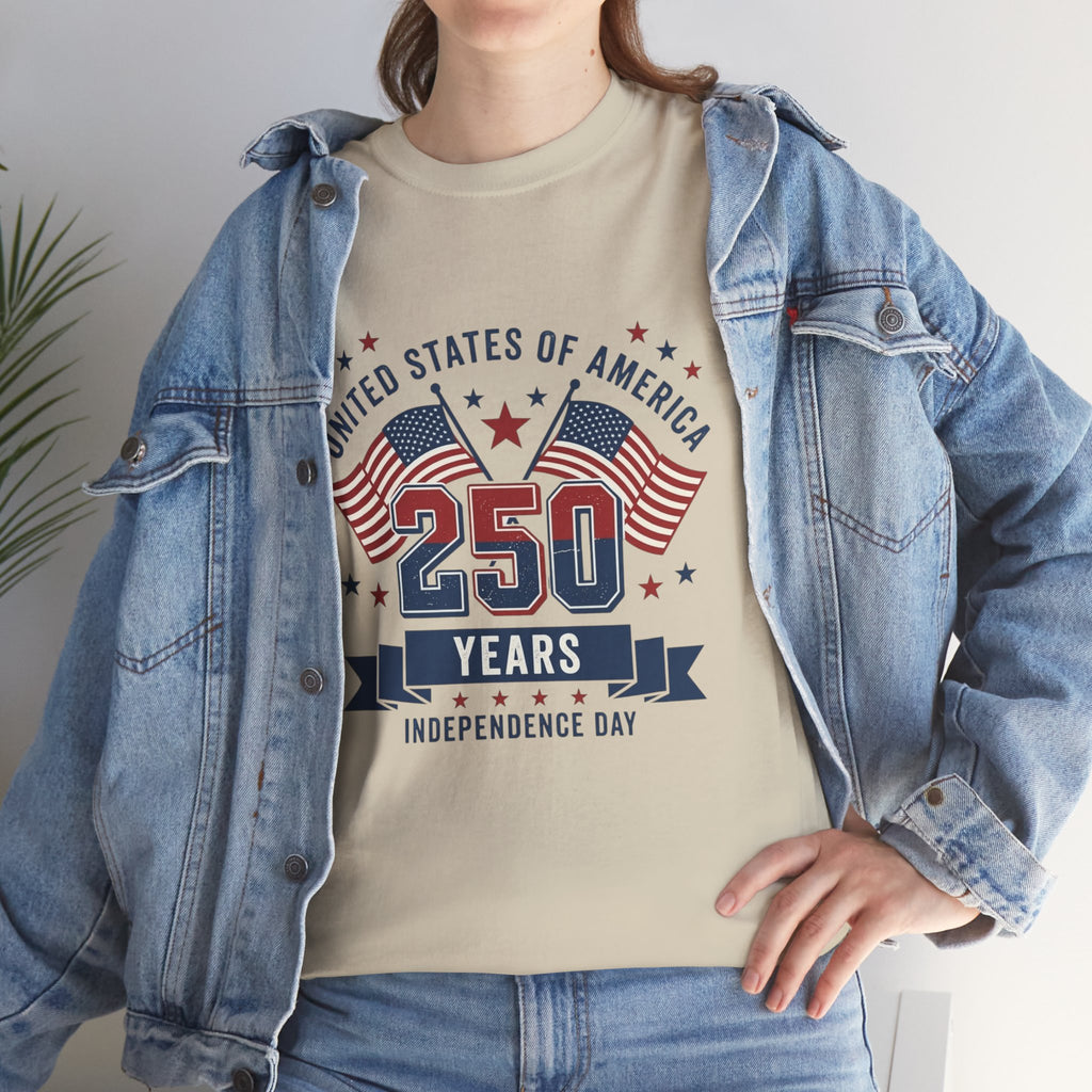 250 Years Independence Day T-Shirt — USA Flag Patriotic Tee