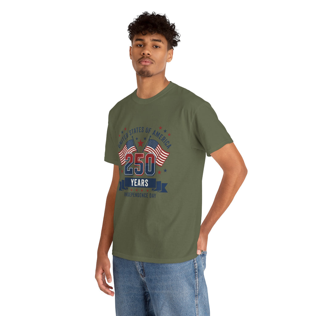250 Years Independence Day T-Shirt — USA Flag Patriotic Tee