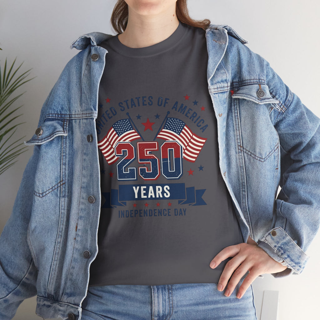 250 Years Independence Day T-Shirt — USA Flag Patriotic Tee