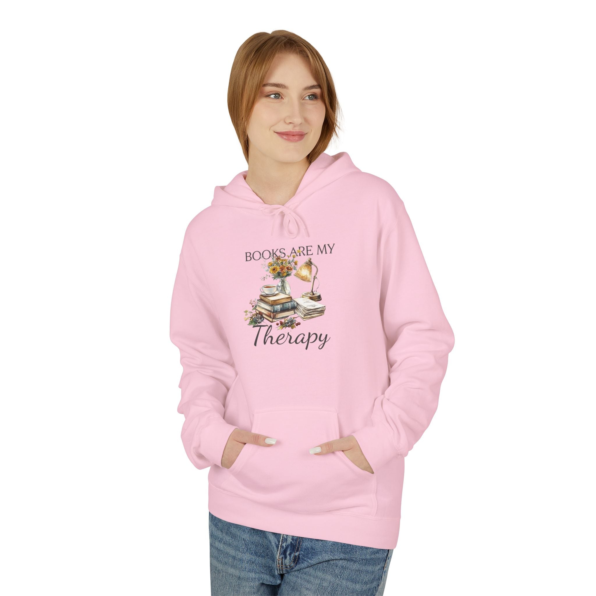 Books Are My Therapy Hoodie — Cozy Reader Sweatshirt Gift