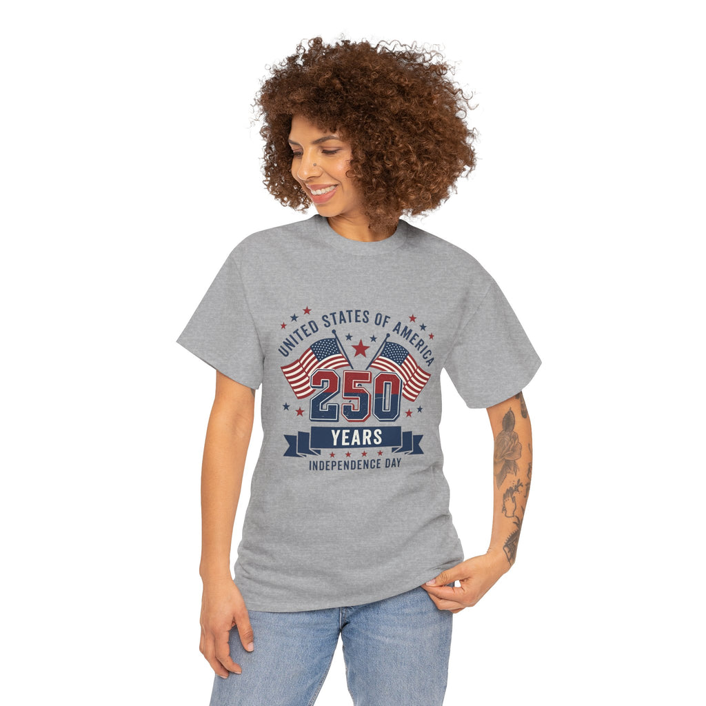 250 Years Independence Day T-Shirt — USA Flag Patriotic Tee