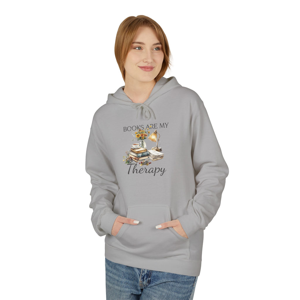 Books Are My Therapy Hoodie — Cozy Reader Sweatshirt Gift