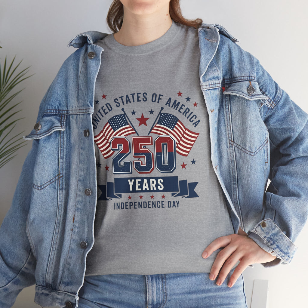 250 Years Independence Day T-Shirt — USA Flag Patriotic Tee