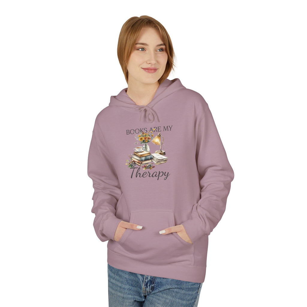 Books Are My Therapy Hoodie — Cozy Reader Sweatshirt Gift