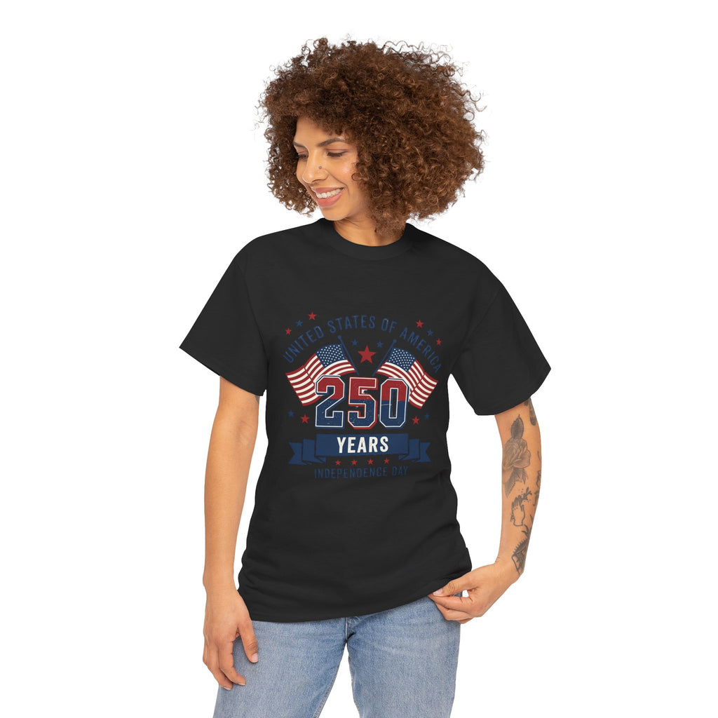 250 Years Independence Day T-Shirt — USA Flag Patriotic Tee