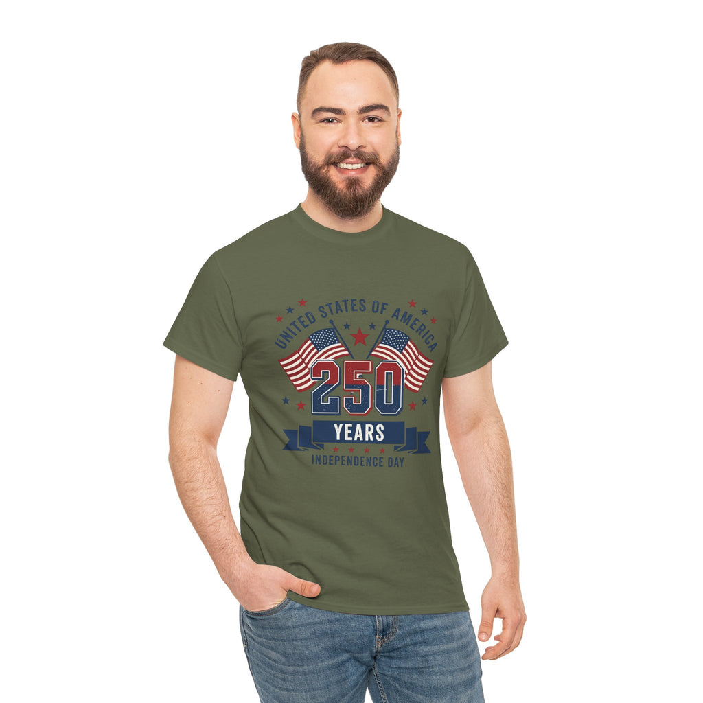 250 Years Independence Day T-Shirt — USA Flag Patriotic Tee