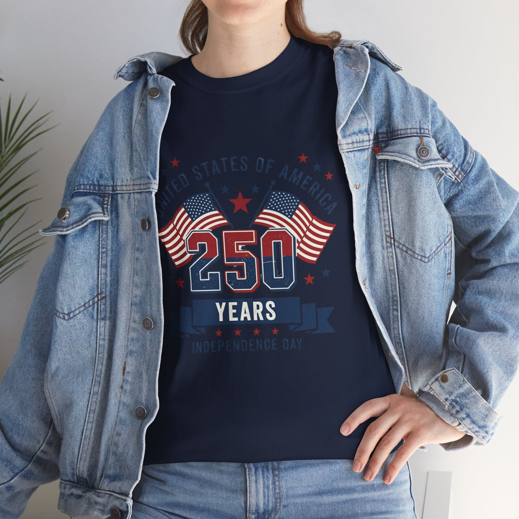 250 Years Independence Day T-Shirt — USA Flag Patriotic Tee