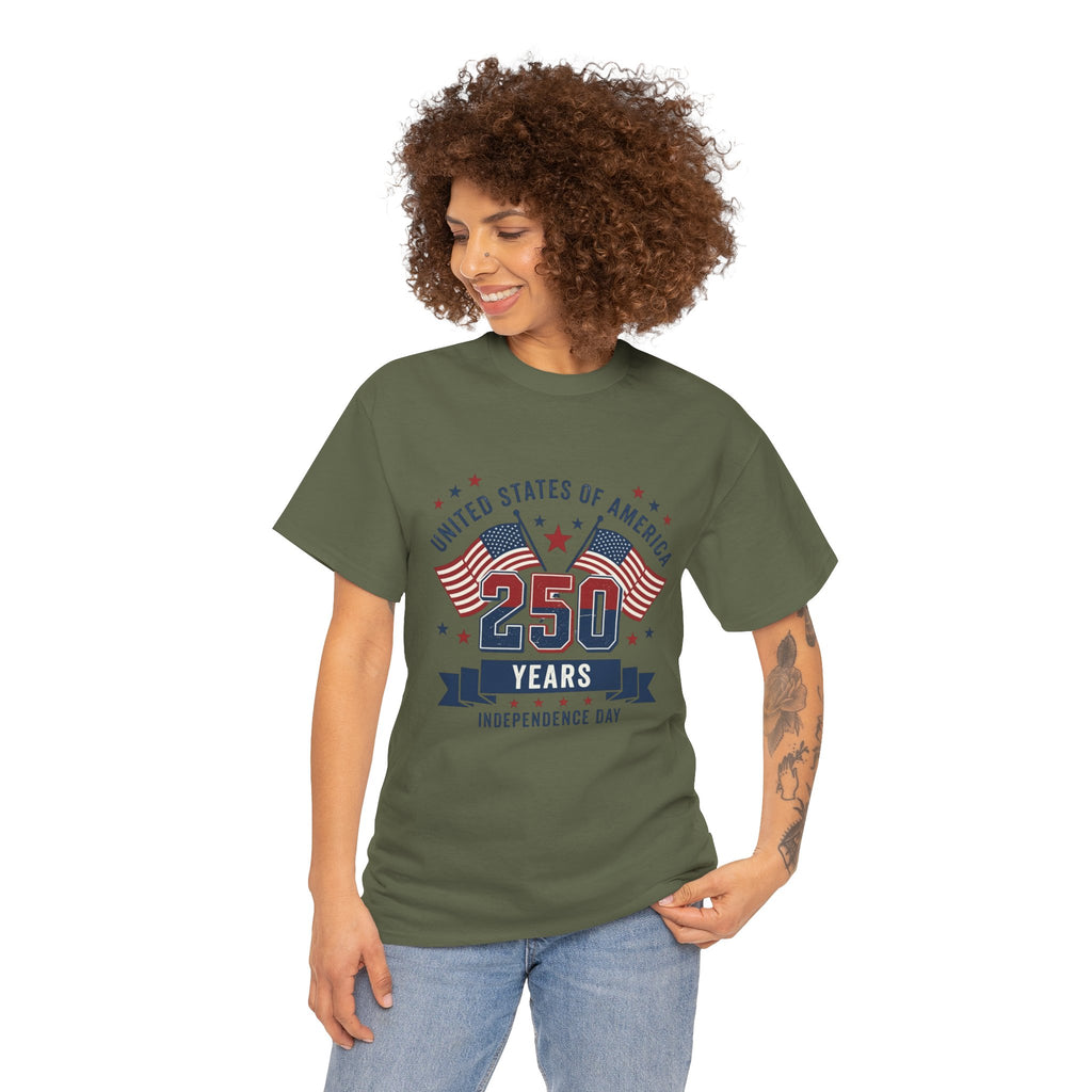 250 Years Independence Day T-Shirt — USA Flag Patriotic Tee