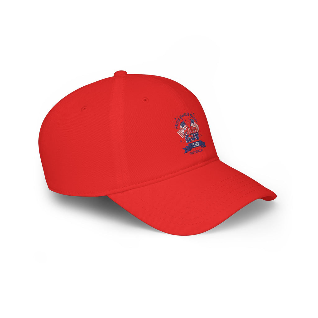 Patriotic 250 Years Tricolor Low Profile Baseball Cap — USA Anniversary Embroidered Hat