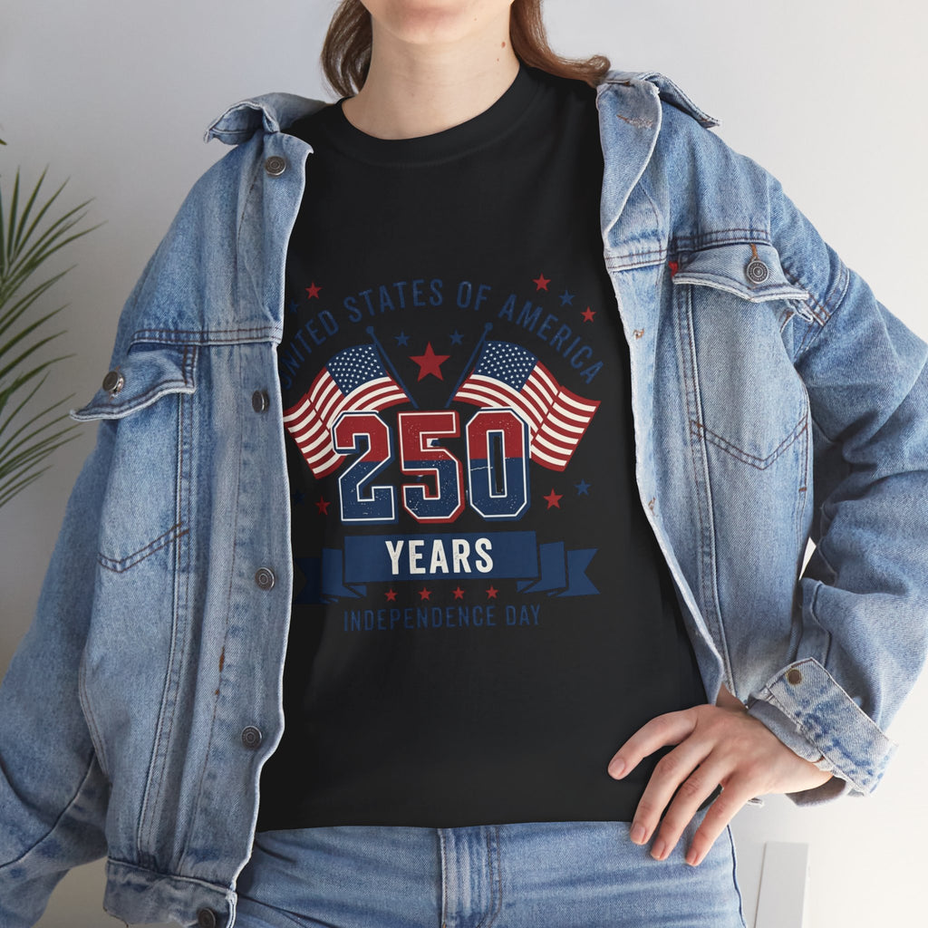 250 Years Independence Day T-Shirt — USA Flag Patriotic Tee
