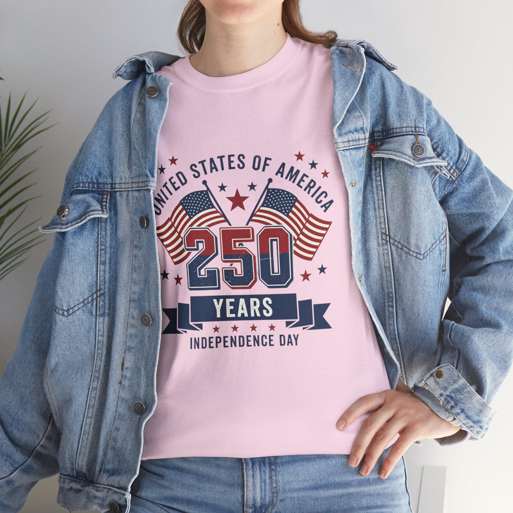 250 Years Independence Day T-Shirt — USA Flag Patriotic Tee