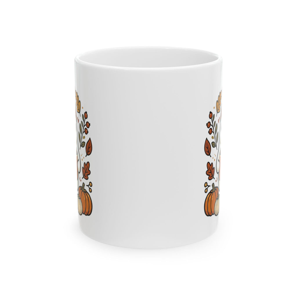 Happy Autumn Ghost Ceramic Mug, (11oz, 15oz)