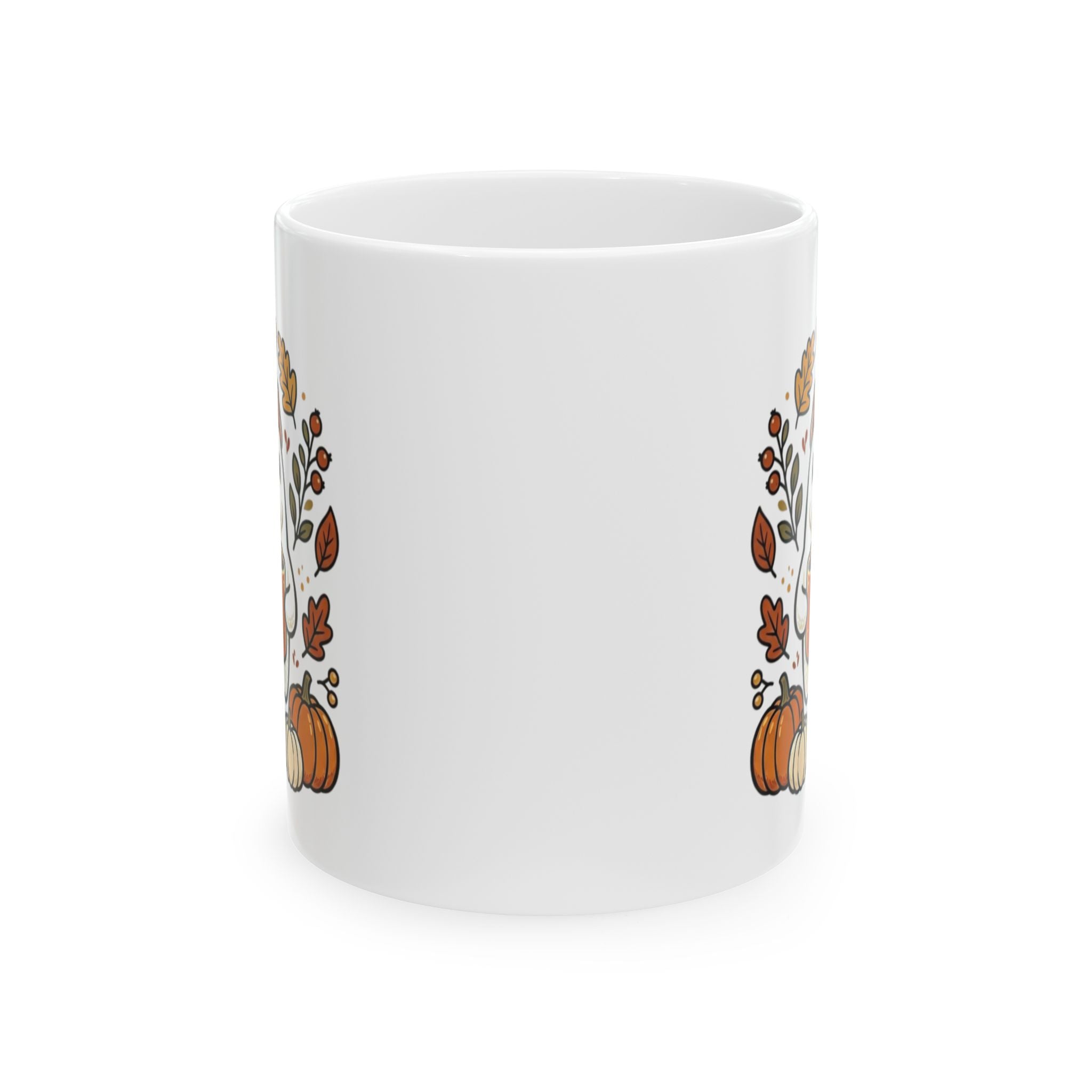 Happy Autumn Ghost Ceramic Mug, (11oz, 15oz)