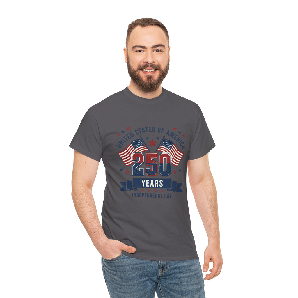 250 Years Independence Day T-Shirt — USA Flag Patriotic Tee