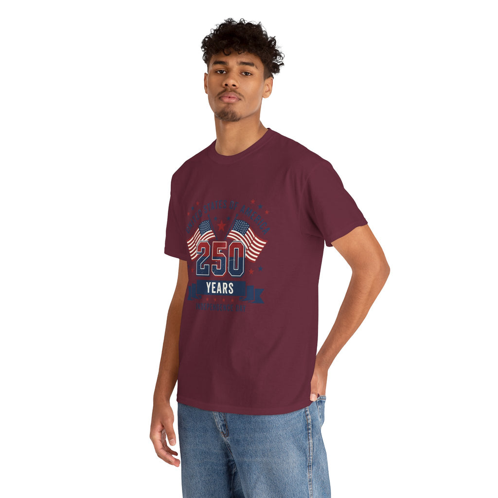 250 Years Independence Day T-Shirt — USA Flag Patriotic Tee
