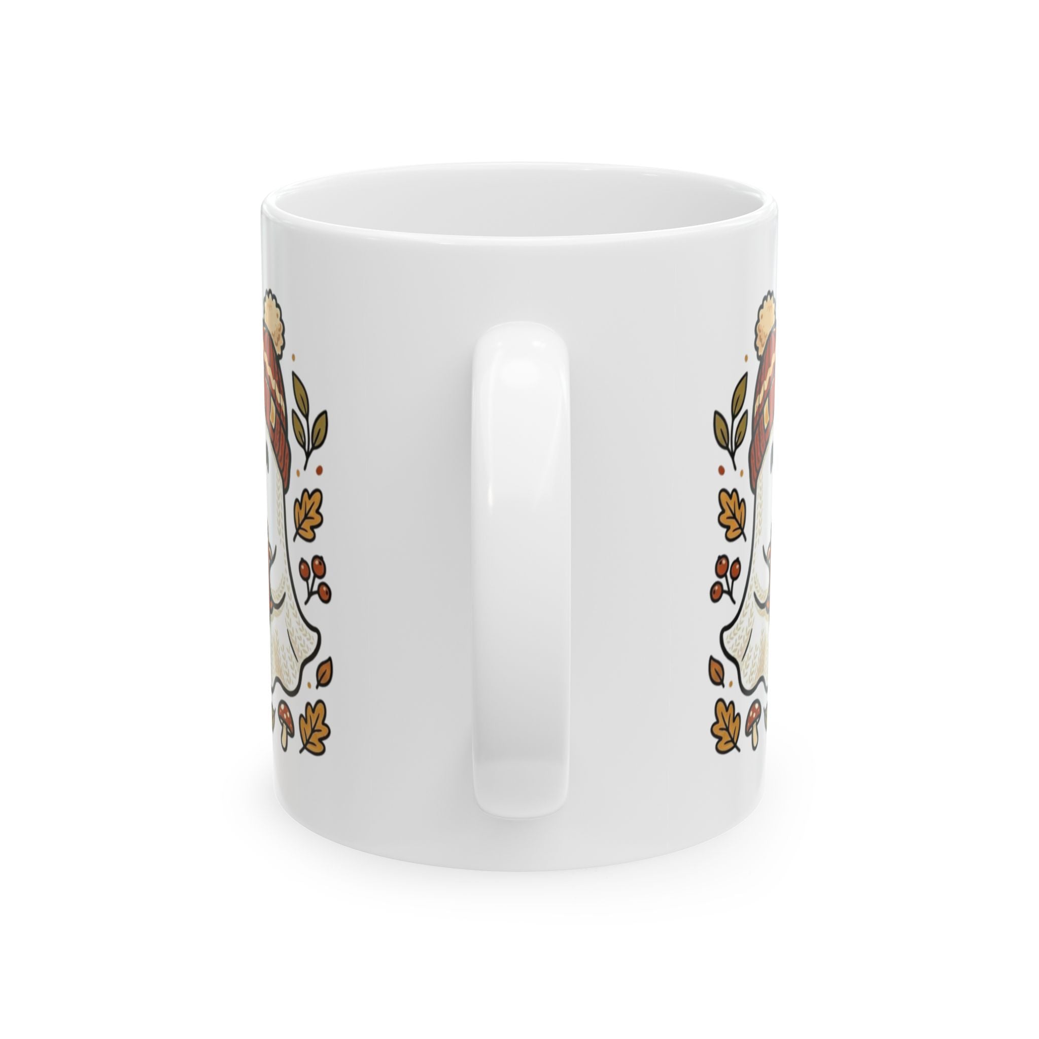 Happy Autumn Ghost Ceramic Mug, (11oz, 15oz)