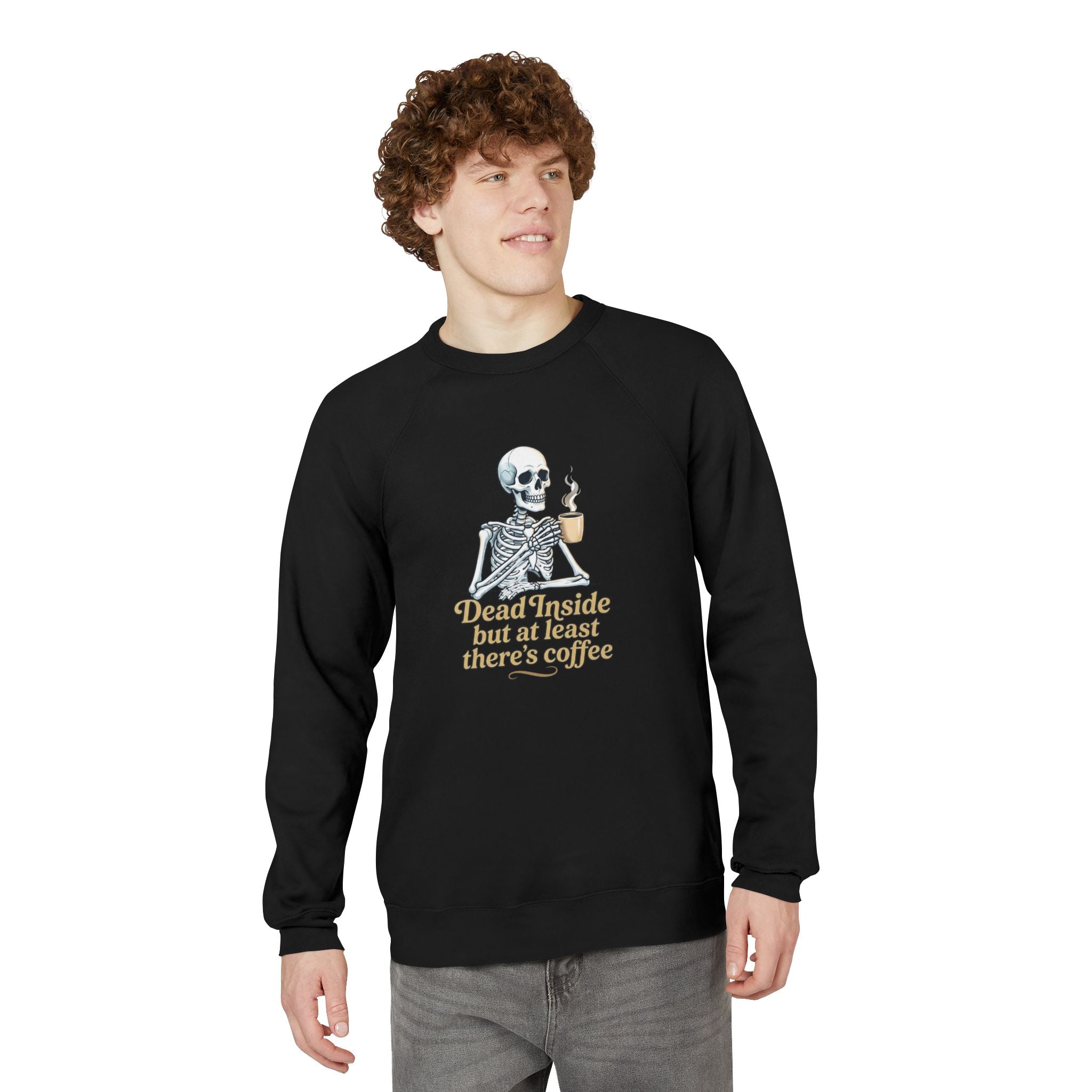 Skeletom Coffee Unisex Sponge Fleece Raglan Sweatshirt