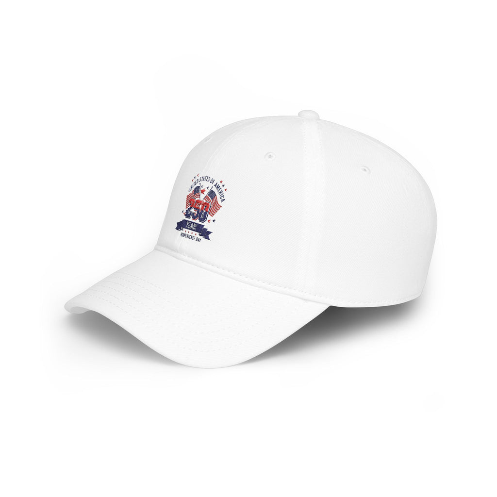 Patriotic 250 Years Tricolor Low Profile Baseball Cap — USA Anniversary Embroidered Hat