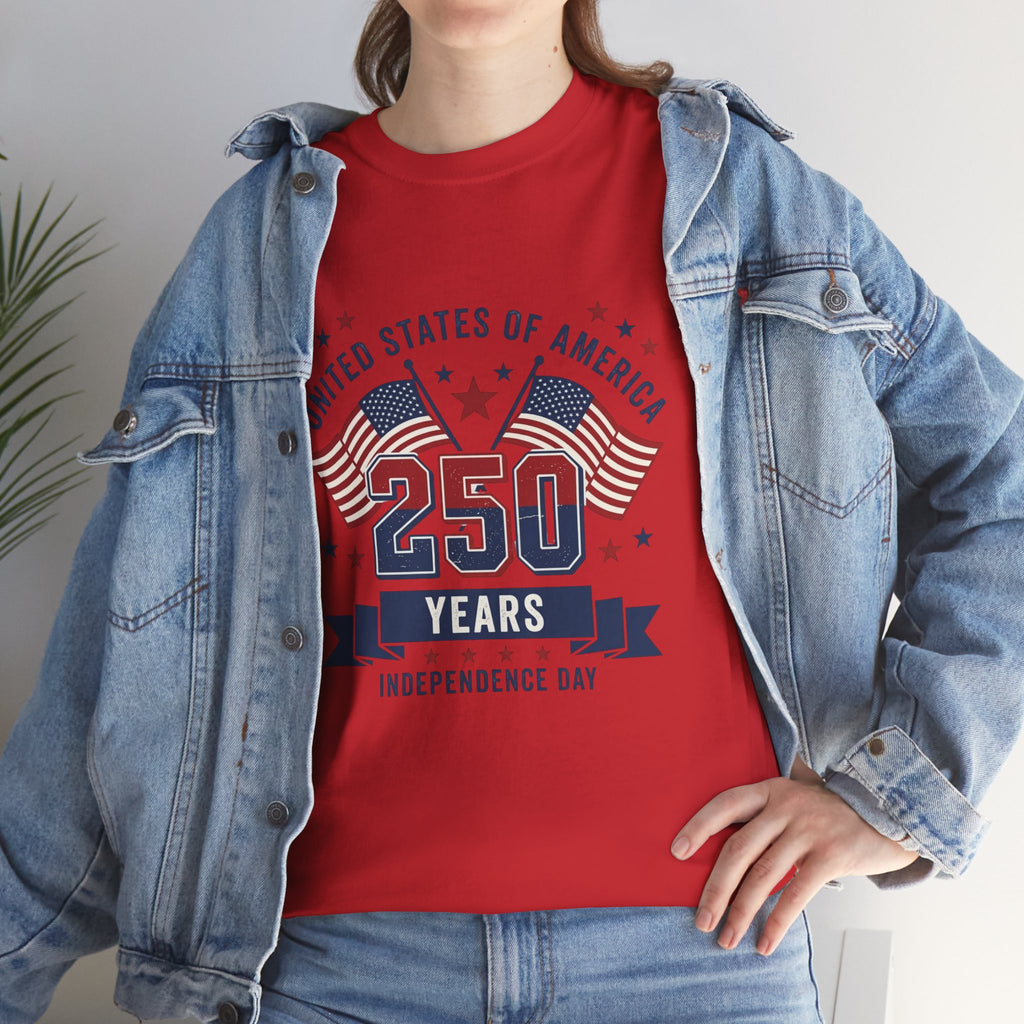 250 Years Independence Day T-Shirt — USA Flag Patriotic Tee