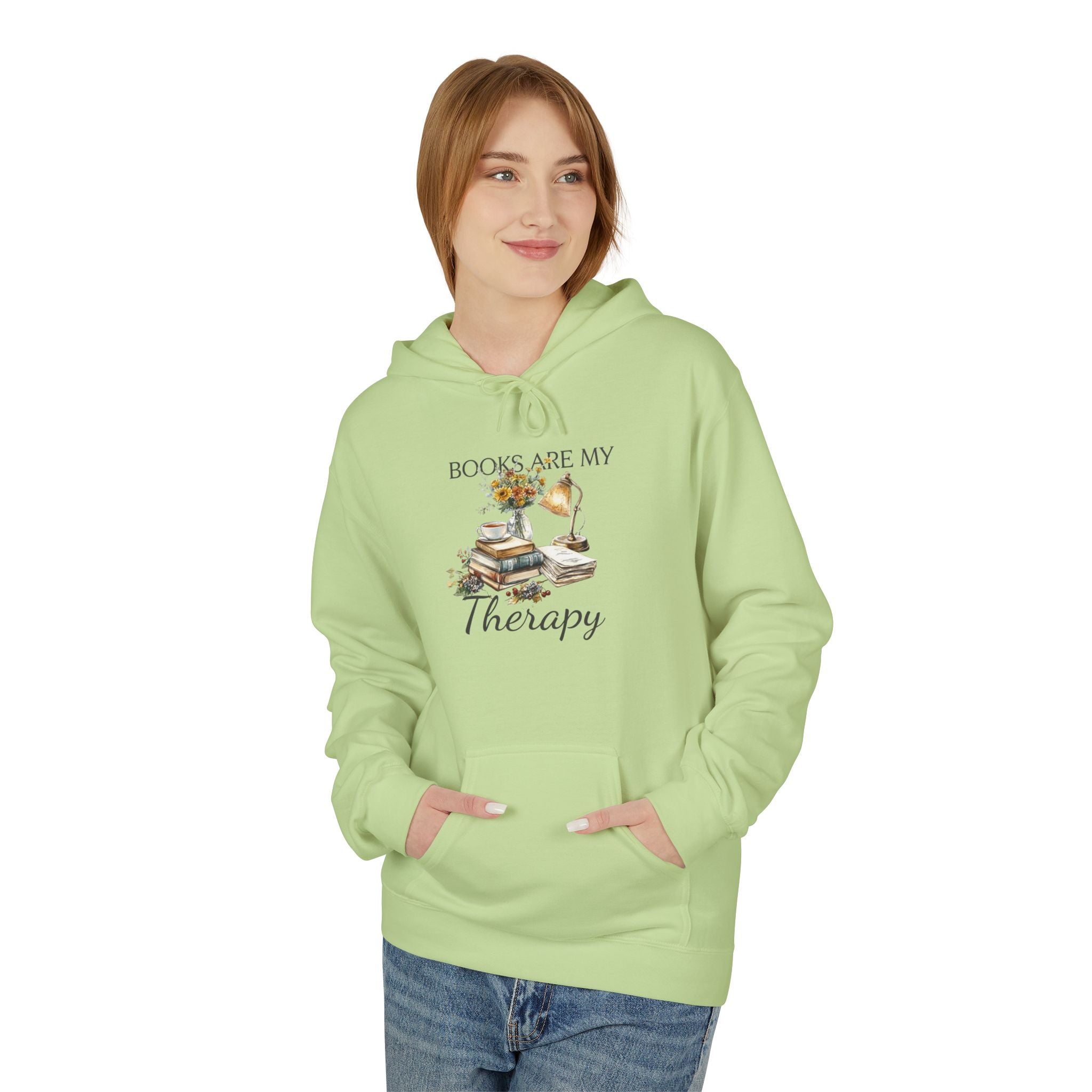 Books Are My Therapy Hoodie — Cozy Reader Sweatshirt Gift
