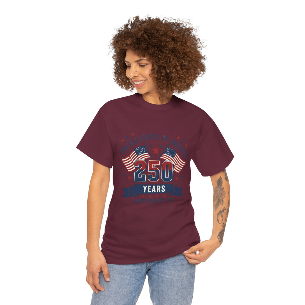 250 Years Independence Day T-Shirt — USA Flag Patriotic Tee