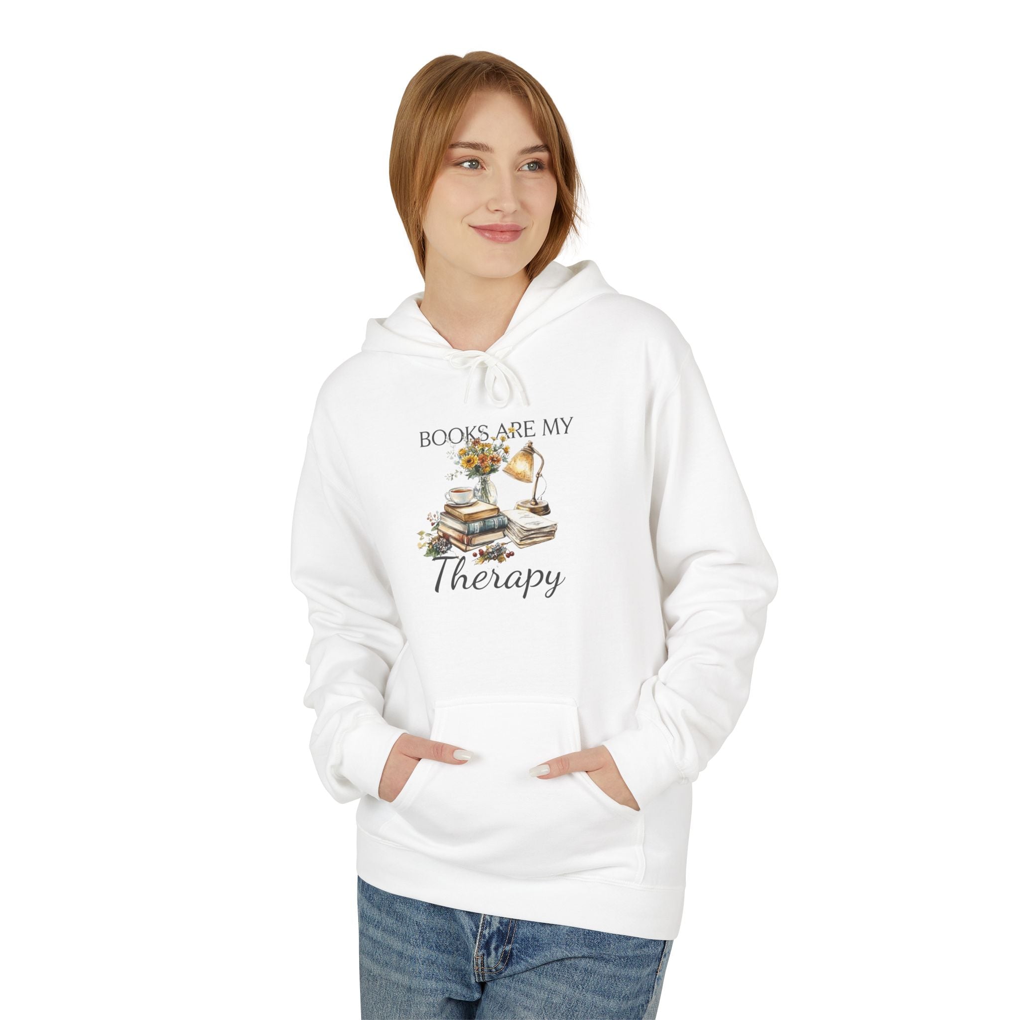 Books Are My Therapy Hoodie — Cozy Reader Sweatshirt Gift
