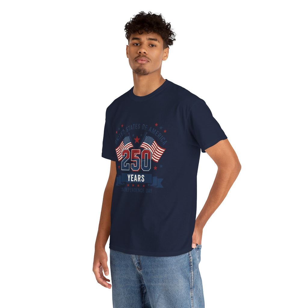 250 Years Independence Day T-Shirt — USA Flag Patriotic Tee
