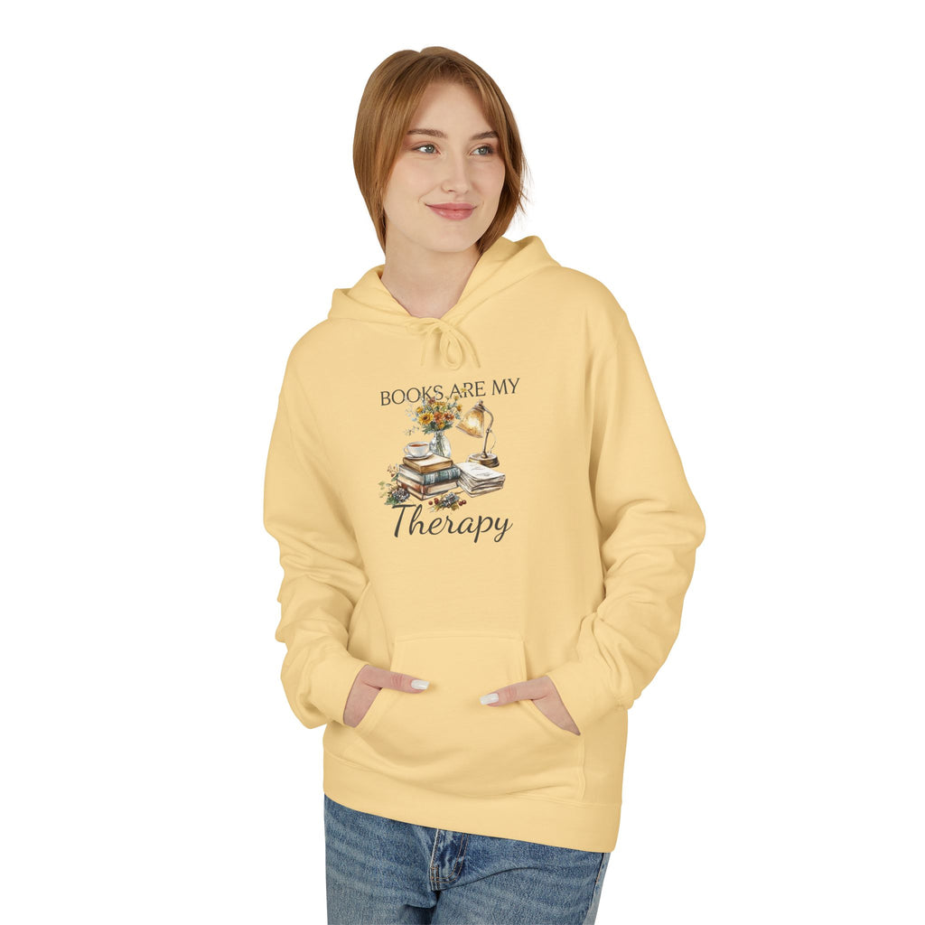 Books Are My Therapy Hoodie — Cozy Reader Sweatshirt Gift