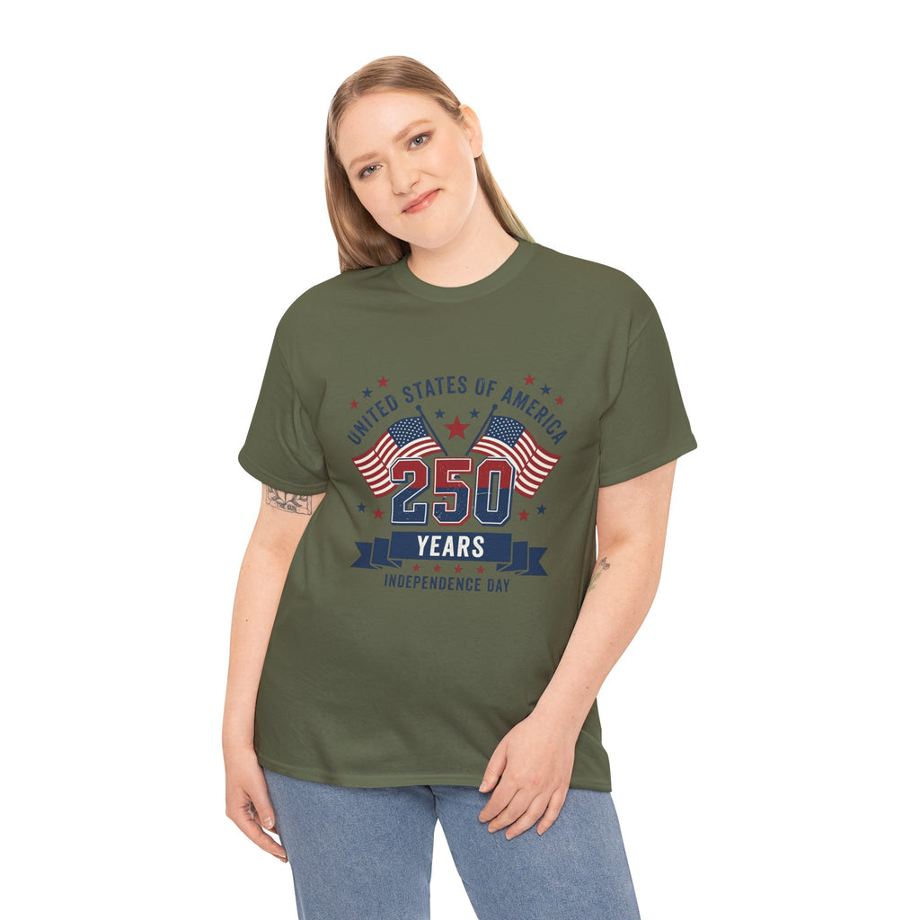 250 Years Independence Day T-Shirt — USA Flag Patriotic Tee