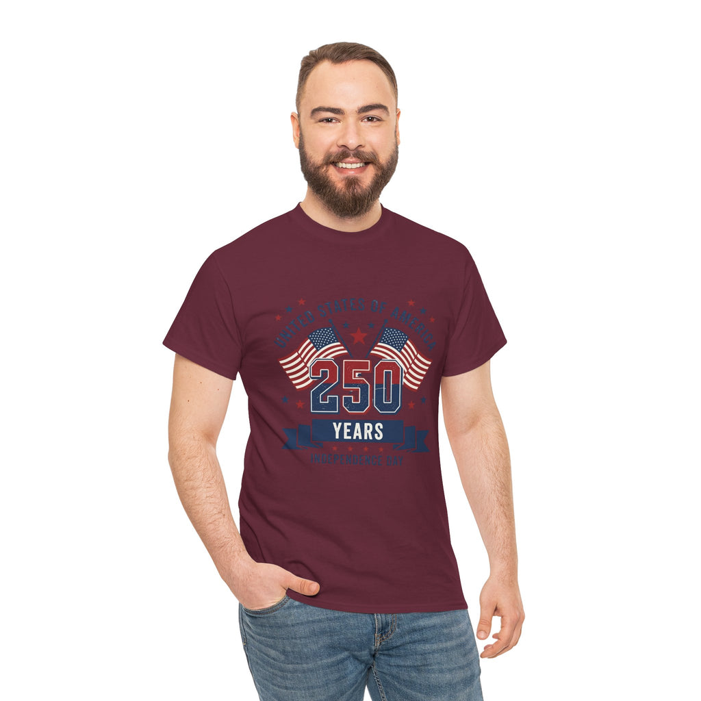 250 Years Independence Day T-Shirt — USA Flag Patriotic Tee