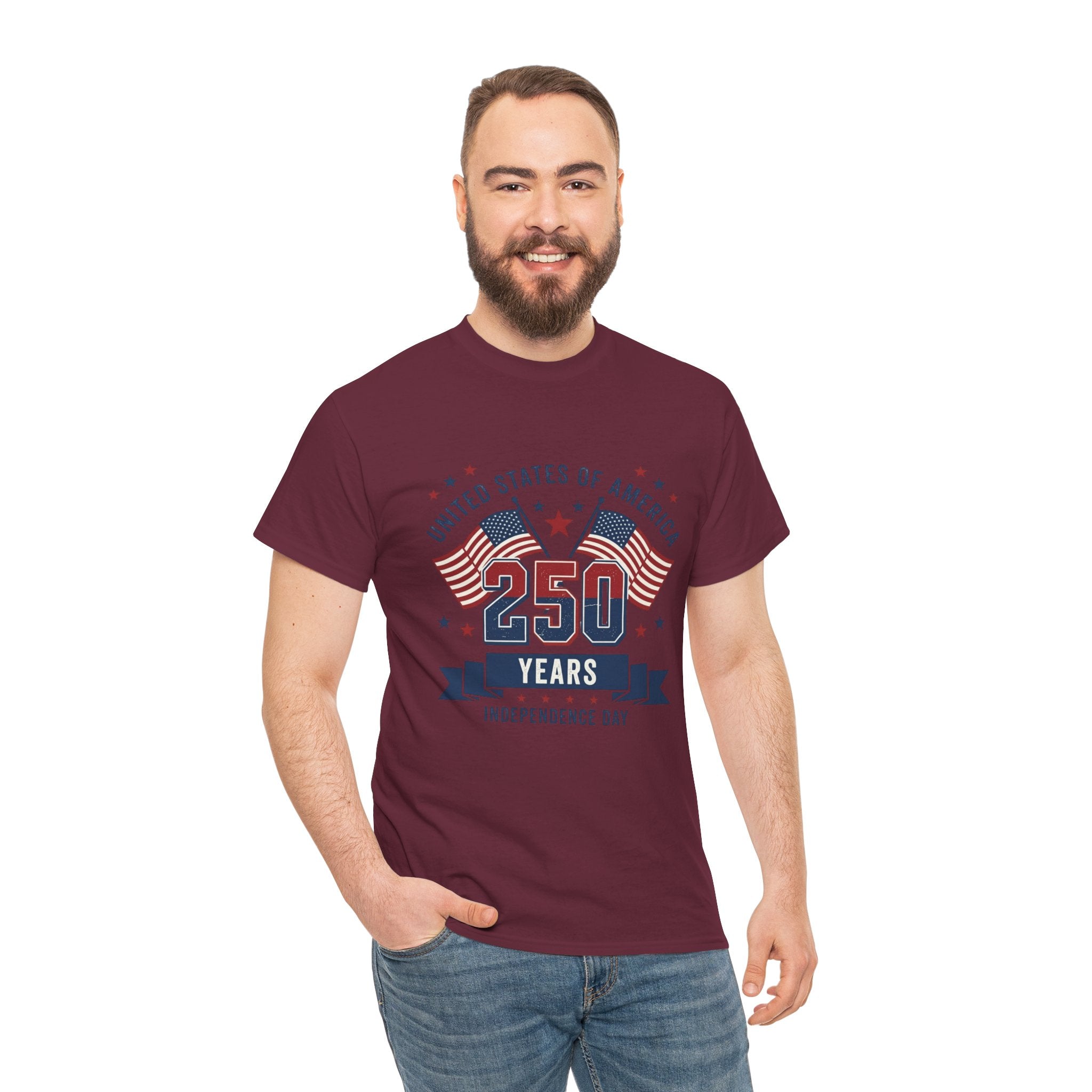 250 Years Independence Day T-Shirt — USA Flag Patriotic Tee