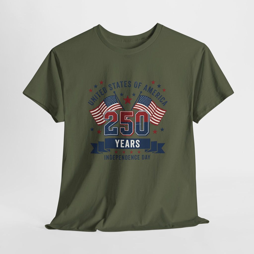250 Years Independence Day T-Shirt — USA Flag Patriotic Tee